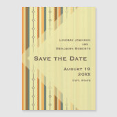 レトロ ミッドセンチュリー モダン インスパイア ウェディング セーブ ザ マグネット招待状 (正面)