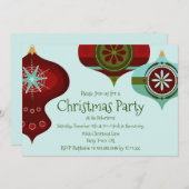 レトロ ミッドセンチュリー モダン クリスマス オーナメント 招待状 (正面/裏面)