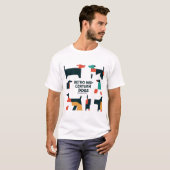 レトロ ミッドセンチュリー モダン 犬 50年代 60年代 スタイル 抽象画 Tシャツ (正面フル)