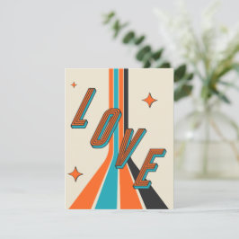 レトロ ミッド センチュリー ジオメトリック ラブ ヴァレンタイン ノートカード