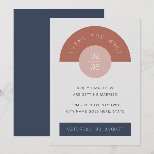 レトロ ミッド センチュリー モダン ジオメトリック アート 1950年代 1960年代 招待状 (正面/裏面)