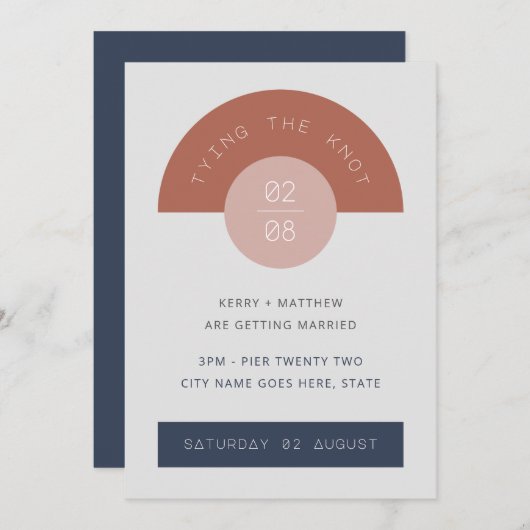 レトロ ミッド センチュリー モダン 幾何学 アート 1950年代 1960年代 招待状 (正面/裏面)