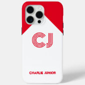 レトロ ミニマリスト 赤と白のカスタムネーム Case-Mate iPhoneケース (裏面)