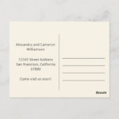 レトロ ミニマル グリーン ご住所変更のお知らせ 新住所 ポストカード (裏面)