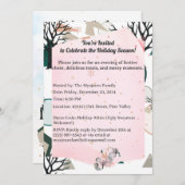 レトロ ミニマル ブランチとシェイプ 招待状 (正面/裏面)