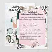 レトロ ミニマル ブランチ＆シェイプ 招待状 (正面/裏面)