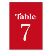 **レトロ ミニマル モダン 赤とピンクのテーブル7 結婚式** テーブルナンバー (正面)
