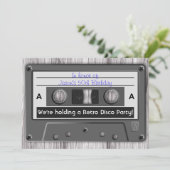 レトロ ミュージック カセット テープ ディスコ パーティー 招待状 (スタンド正面)