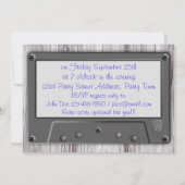 レトロ ミュージック カセット テープ ディスコ パーティー 招待状 (裏面)