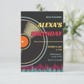 レトロ ミュージック レコード ビニール 招待状 (スタンド正面)