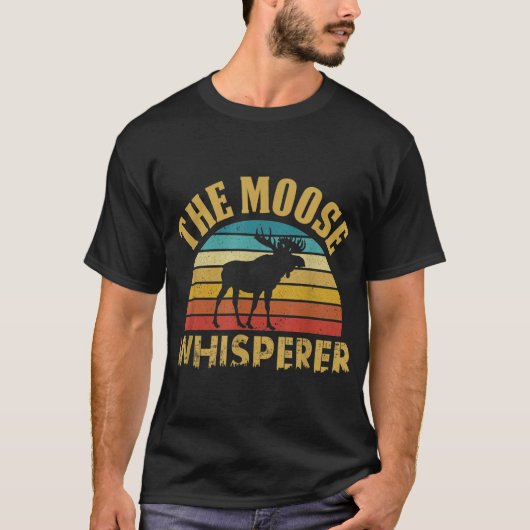 レトロ・ムース・ウィスパー・デザイン Tシャツ (正面)