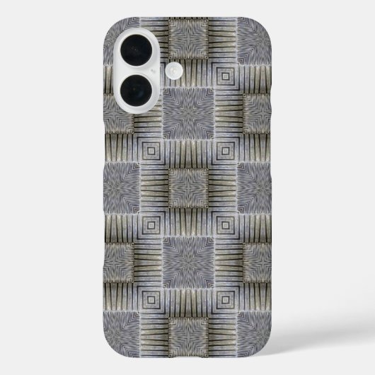 レトロ メタリックシルバー 装飾スクエア柄 Case-Mate iPhoneケース (裏面)