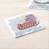 レトロ.メリークリスマス! スクエアペーパーコースター (アングル)