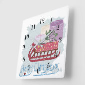 レトロ.メリークリスマス! スクエア壁時計 (傾斜)