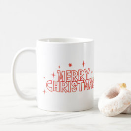 レトロ メリークリスマス タイポグラフィー コーヒーマグカップ