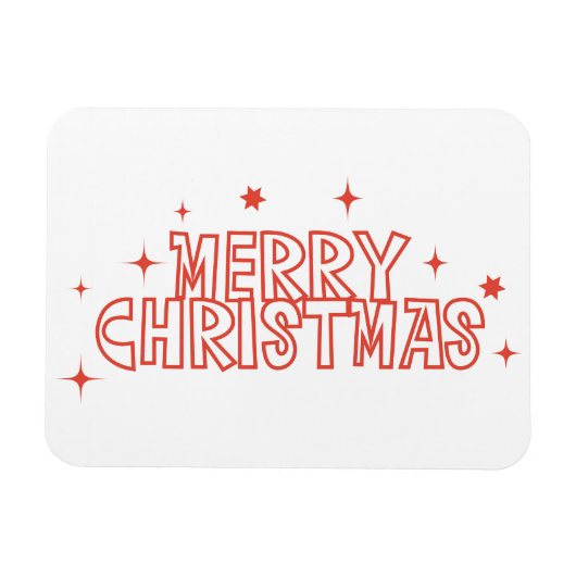 レトロ メリークリスマス タイポグラフィ マグネット (横)