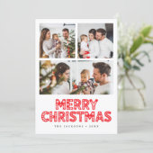 レトロ メリークリスマス 写真 シーズンカード (スタンド正面)