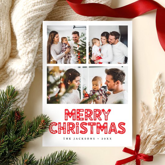 レトロ メリークリスマス 写真 シーズンカード