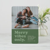 レトロ·メリーグリーン·フォト·ホリデー·カードのみを見る シーズンカード (スタンド正面)