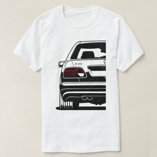 レトロ メルセデス W210 アート Tシャツ (デザイン正面)