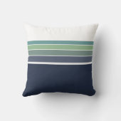 レトロ/モダン青と緑ストライプの クッション (裏面)