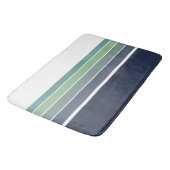レトロ/モダン青と緑ストライプの バスマット (アングル)