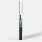 レトロ/モダン青と緑ストライプの Case-Mate iPhoneケース (裏面 / 右)