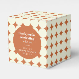 レトロ モダン テラコッタ ジオメトリック ブライダル シャワー フェイバーボックス