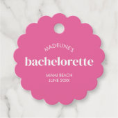 レトロ モダン ブライト ピンク ガーリー バチェロレッテ フェイバータグ (正面)