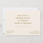 レトロ モダン ミニマル エレガント ウェディング シャワー 招待状 (正面)