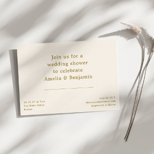 レトロ モダン ミニマル エレガント ウェディング シャワー 招待状