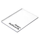 レトロ モダン ミニマル 名前またはビジネス テンプレート ノートブック (左側)