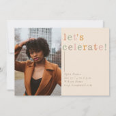 レトロ モダン ミニマル 2 フォト 卒業 招待状 (裏面)