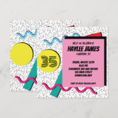 レトロ モダン メンフィス パターン 80年代 90年代 招待状 (正面/裏面)