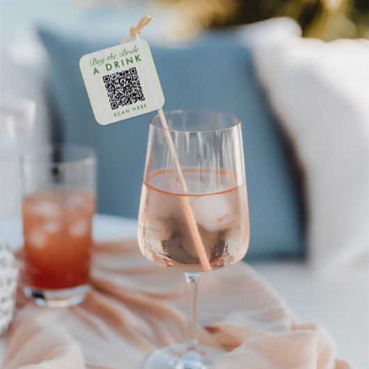 レトロ モダン ヴィンテージ イエロー ブライズ バチェロレッテ QR コード スクエアシール