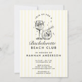 レトロ モダン ヴィンテージ イエロー ブライズ パーティー ウィークエンド 招待状 (正面)