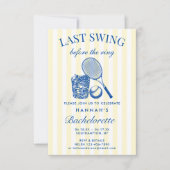 レトロ モダン ヴィンテージ イエロー ブライズ ビーチ ウィークエンド 招待状 (正面)