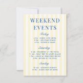 レトロ モダン ヴィンテージ イエロー ブライズ ビーチ ウィークエンド 招待状 (裏面)