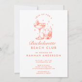 レトロ モダン ヴィンテージ オレンジ ブライズメイド 週末 招待状 (正面)