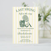 レトロ モダン ヴィンテージ グリーン バチェロレッテ パーティー 招待状 (スタンド正面)
