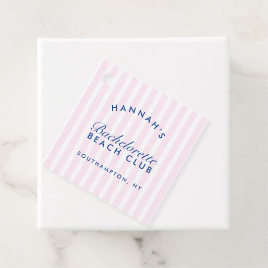 レトロ モダン ヴィンテージ ネイビー & ピンク ブライズメイド フェイバータグ (インサイチュ)