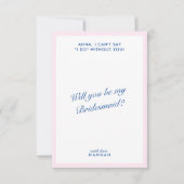 レトロ モダン ヴィンテージ ピンク ブライズメイド 提案 カード (正面)