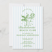 レトロ モダン ヴィンテージ ブルー ハッチャーズ ウィークエンド 招待状 (正面)