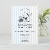 レトロ モダン ヴィンテージ ブルー ブライズメイド ウィークエンド 招待状 (スタンド正面)