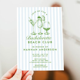 レトロ モダン ヴィンテージ ブルー ブライズメイド ウィークエンド 招待状