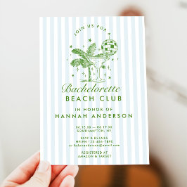 レトロ モダン ヴィンテージ ブルー ブライズメイド ウィークエンド 招待状