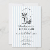 レトロ モダン ヴィンテージ ブルー ブライズメイド ウィークエンド 招待状 (正面)