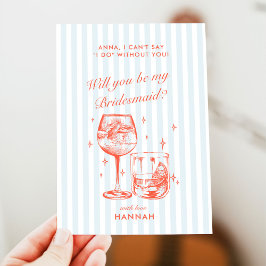 レトロ モダン ヴィンテージ ブルー ブライズメイド 提案 カード