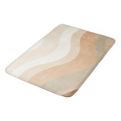 レトロ モッズ ウェーブス アーシー ニュートラル デザイン バスマット (アングル)