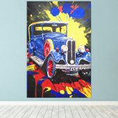 レトロ，モバイル，車，ヴィンテージ, キャンバスプリント (インサイチュ (ウッドフロア))